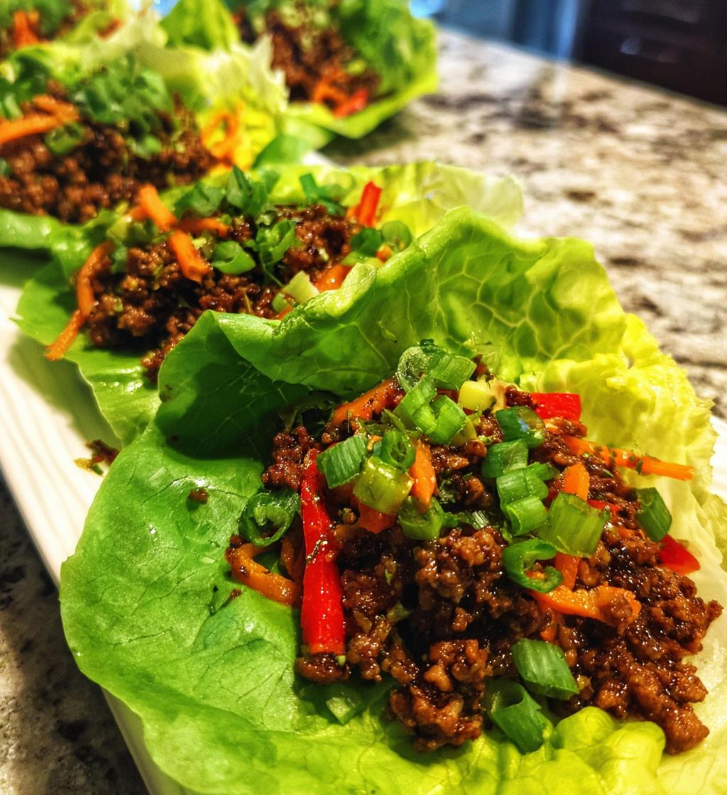 asian style ground beef lettuce wraps