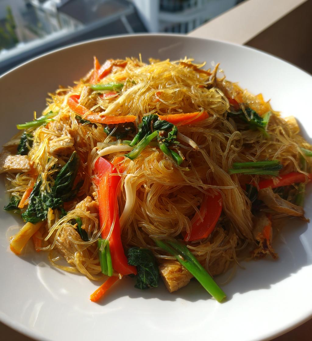 asian vermicelli stir fry noodles - detail 1