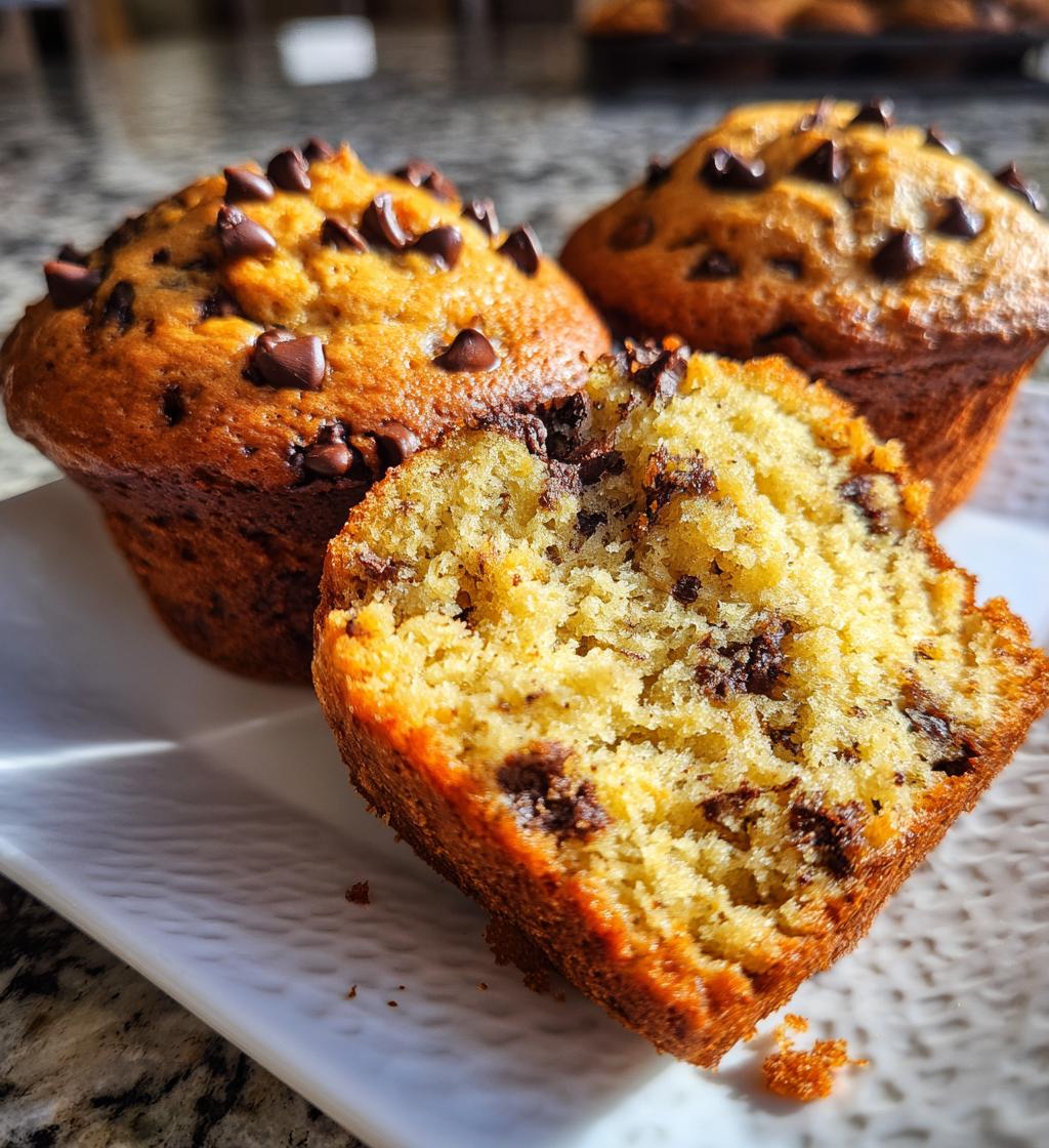 banana chocolate chip muffins - detail 1