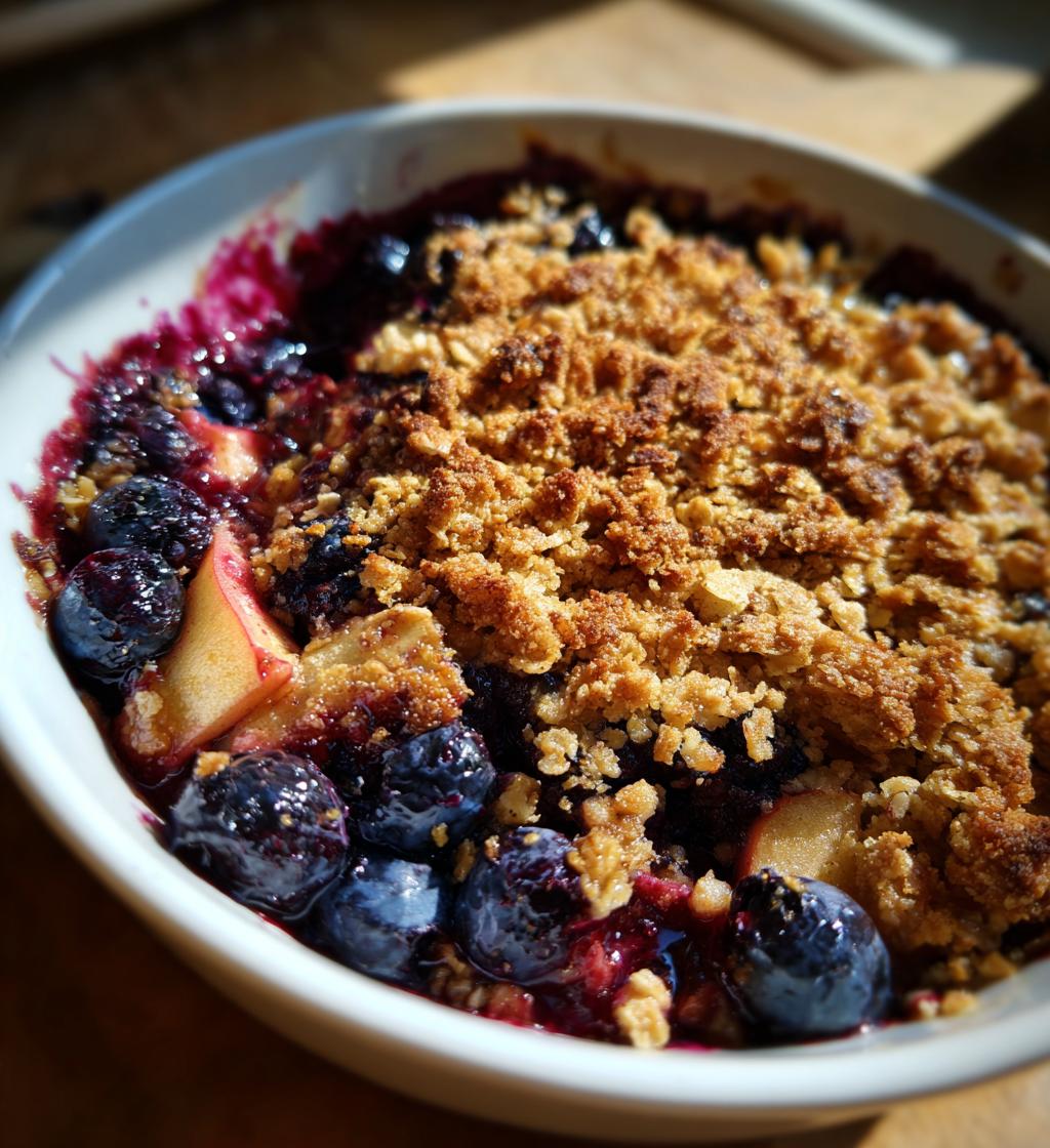 blueberry apple crumble - detail 1