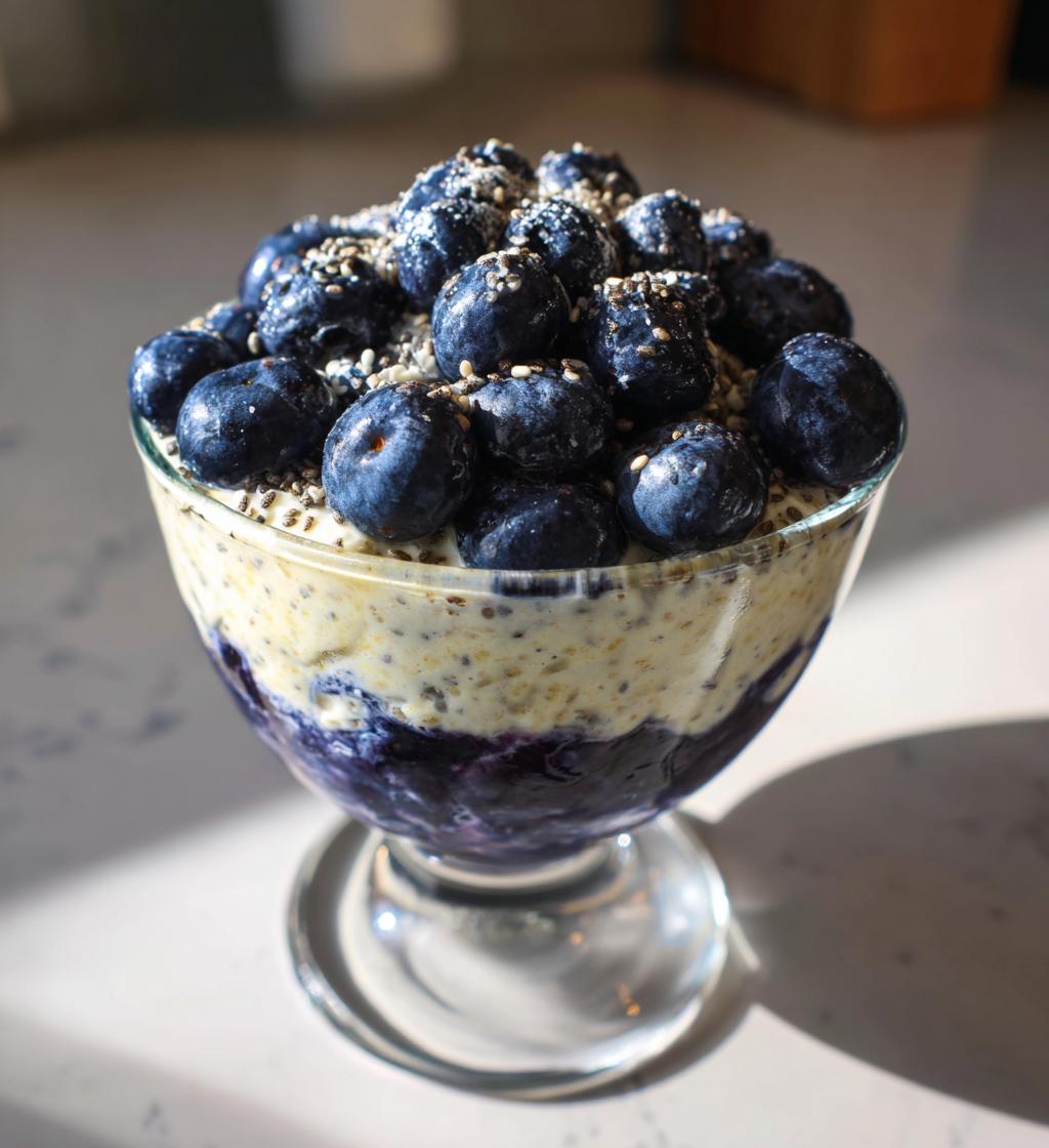 blueberry chia seed pudding - detail 1