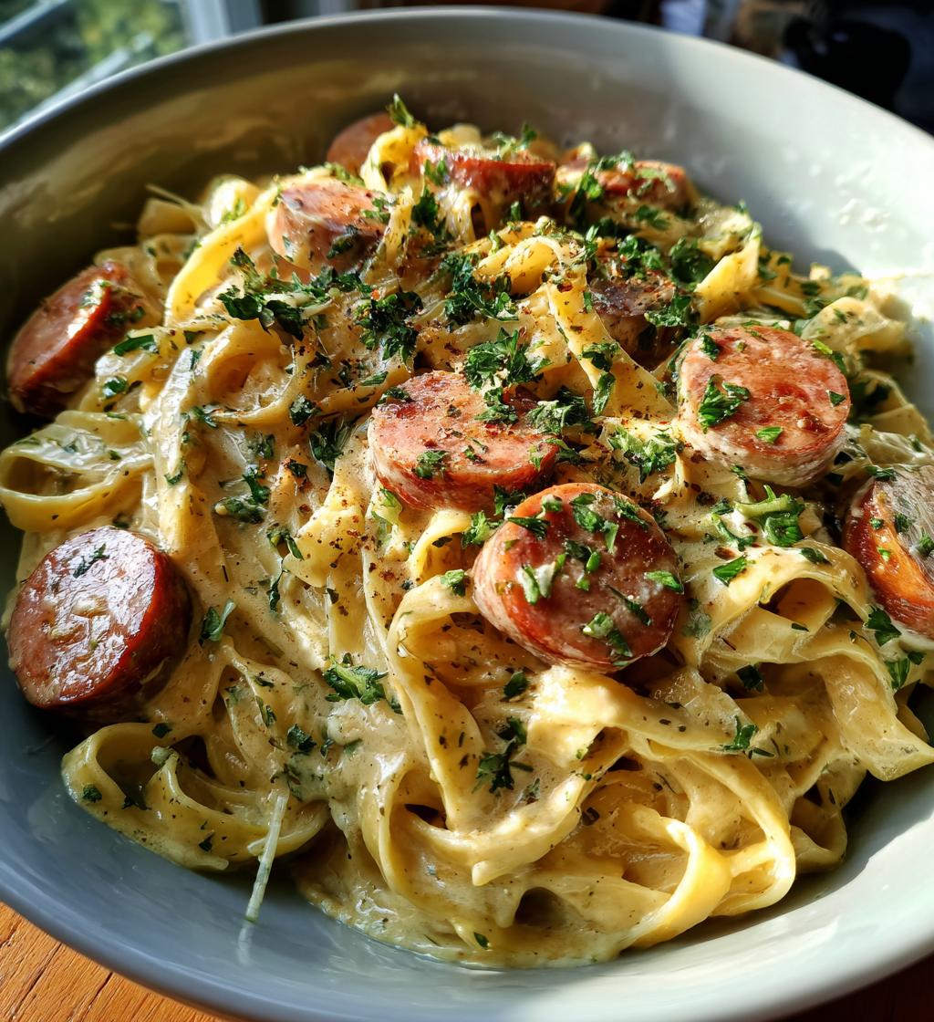 cajun smoked sausage alfredo pasta recipe
