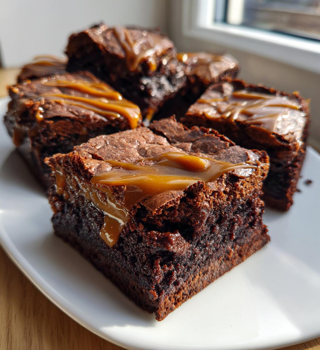 caramel chocolate brownies - detail 1