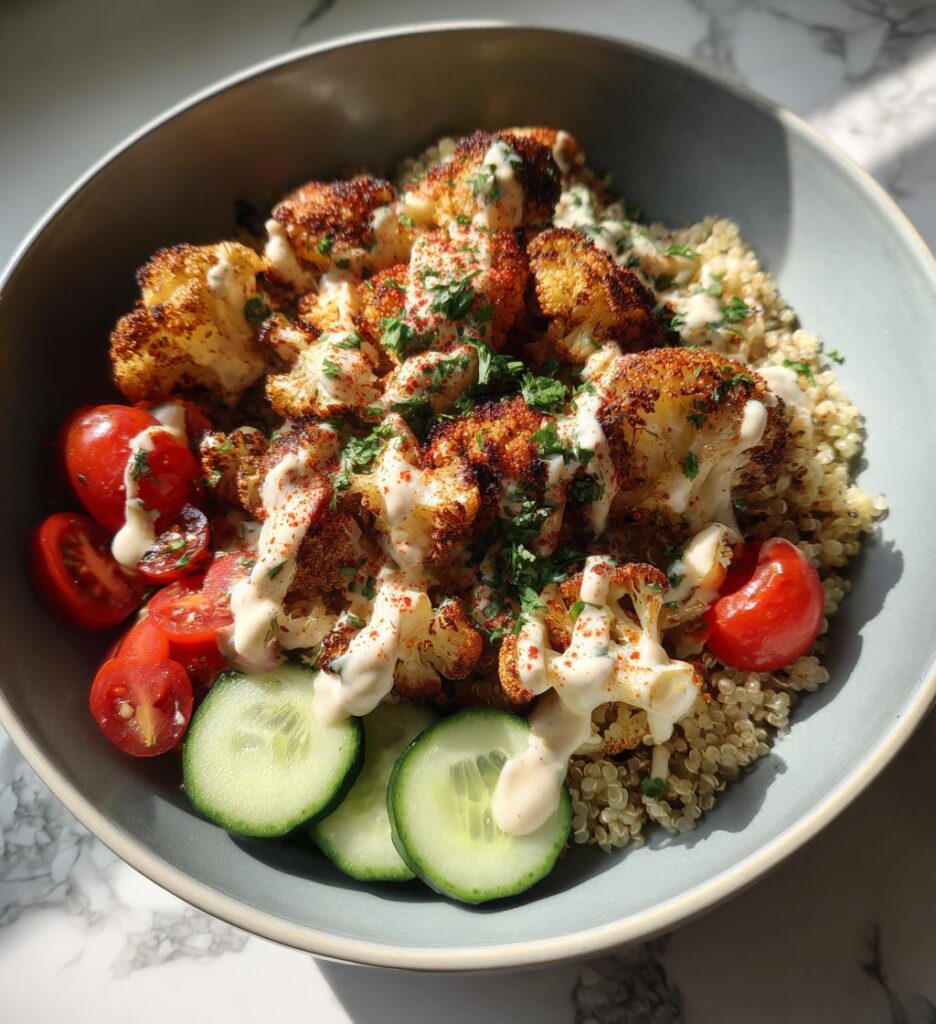 cauliflower shawarma bowls