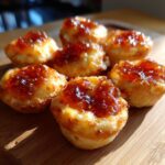 cheesy thumbprint appetizers with hot pepper jelly