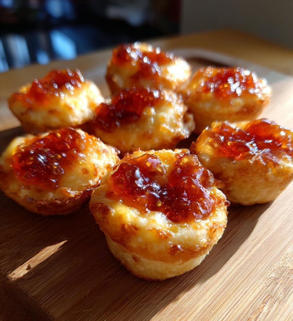 cheesy thumbprint appetizers with hot pepper jelly