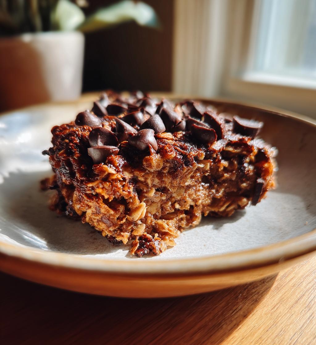 chocolate baked oats - detail 1