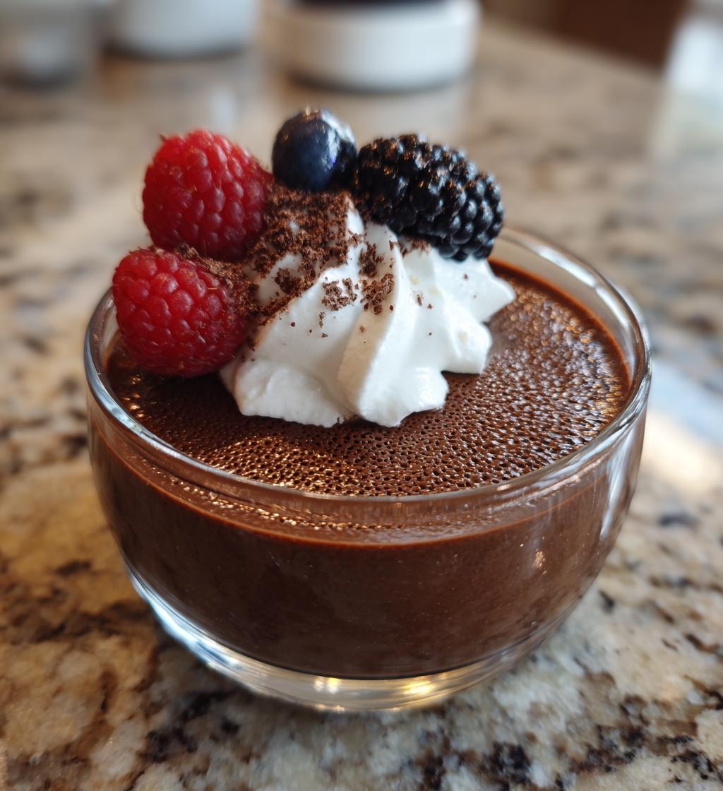 chocolate panna cotta - detail 1