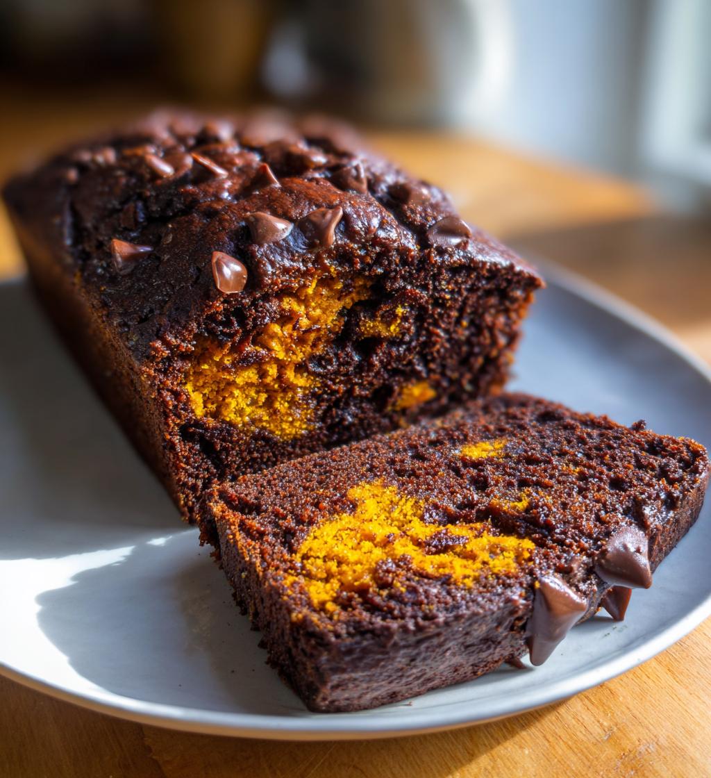chocolate pumpkin bread - detail 1