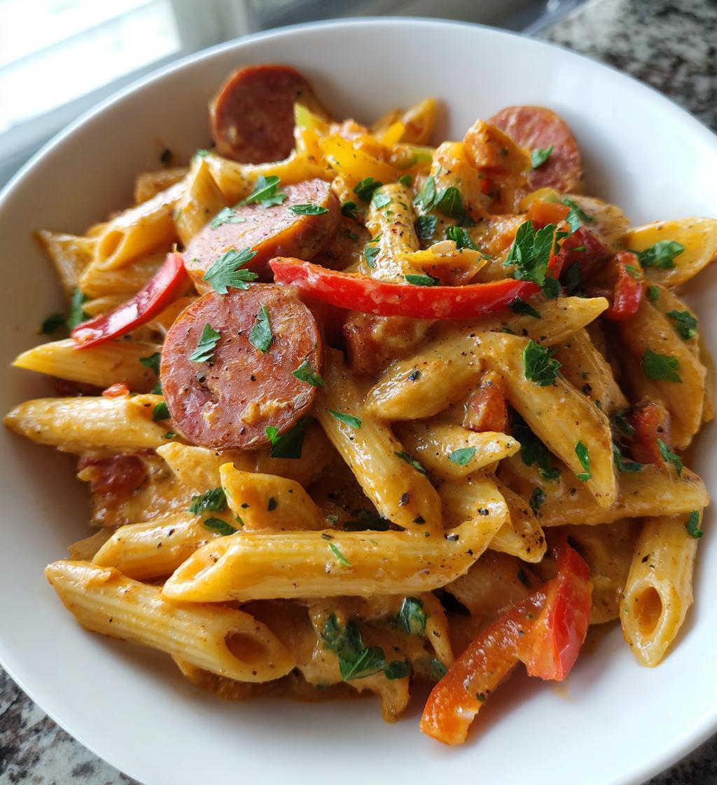 creamy cajun sausage pasta recipe