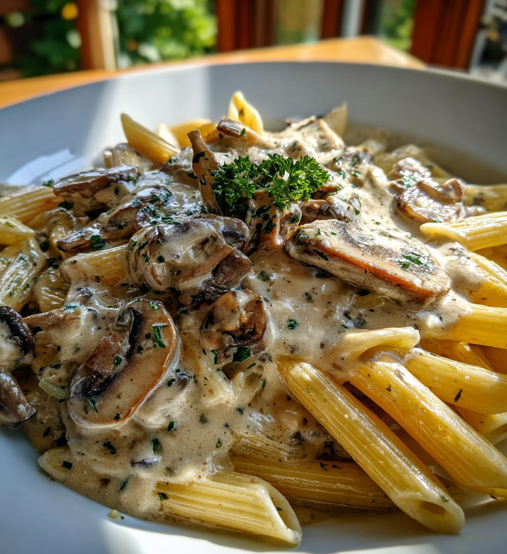 creamy mushroom sauce - detail 1