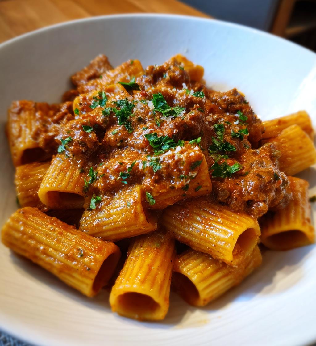 creamy sausage rigatoni - detail 1
