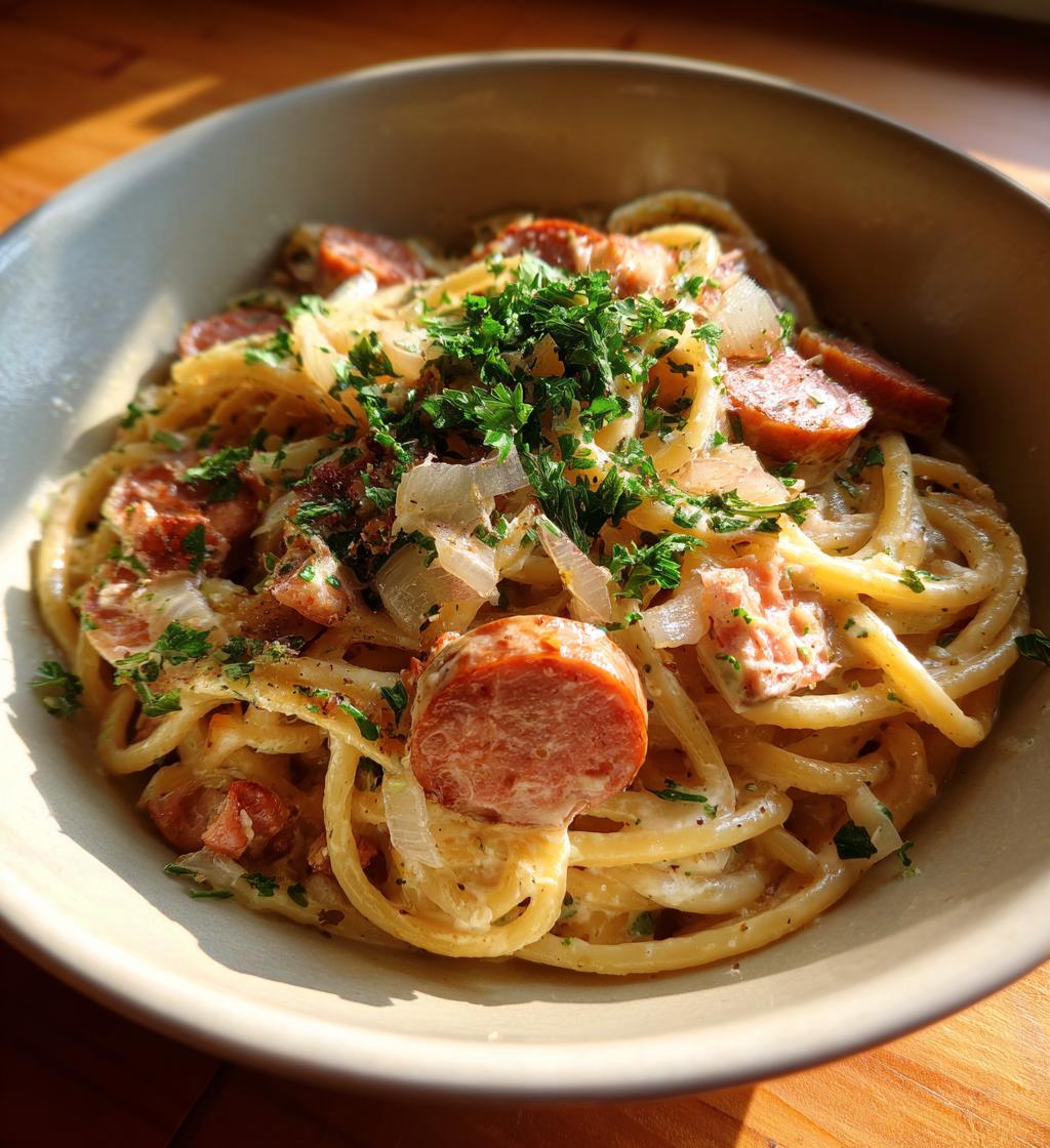 creamy smoked sausage pasta recipe