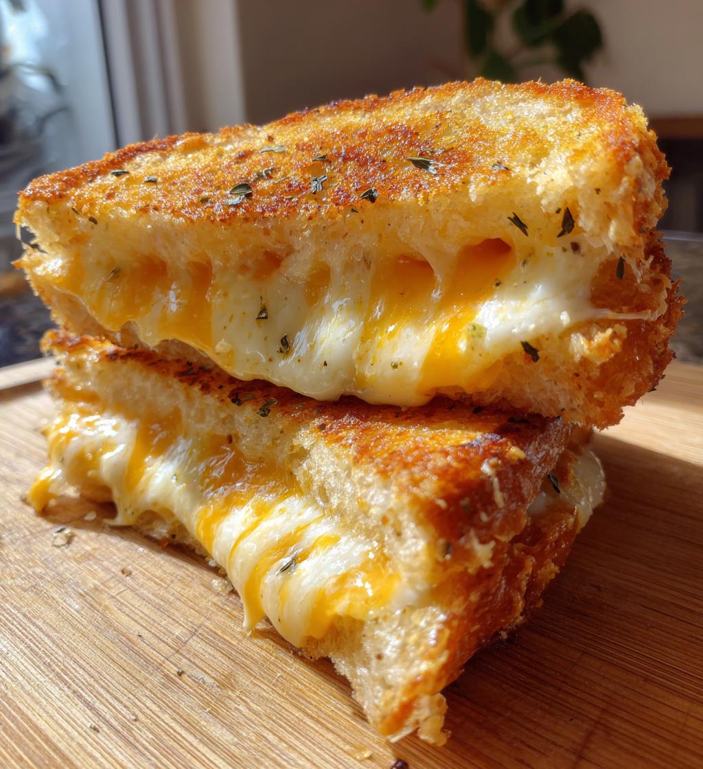 garlic bread grilled cheese - detail 1