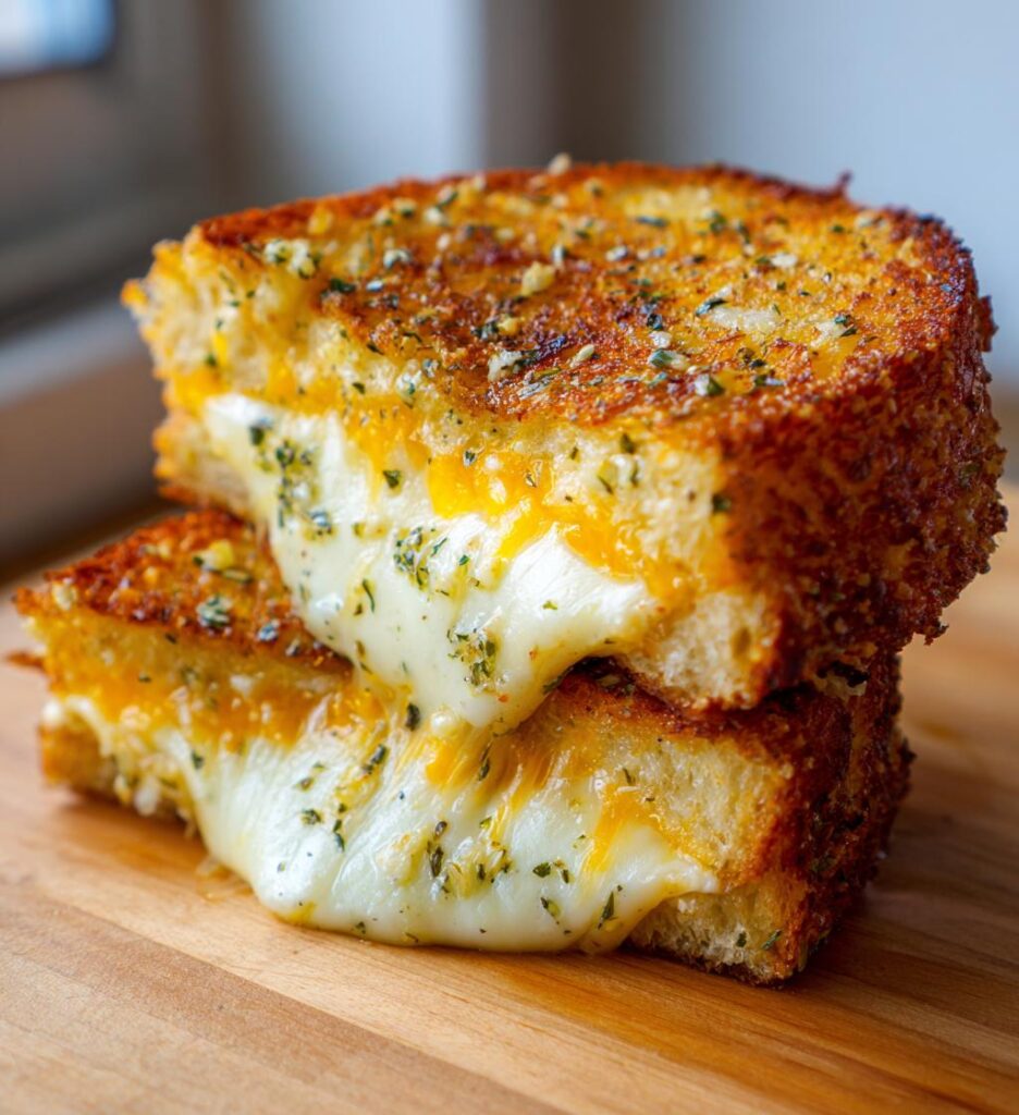 garlic bread grilled cheese