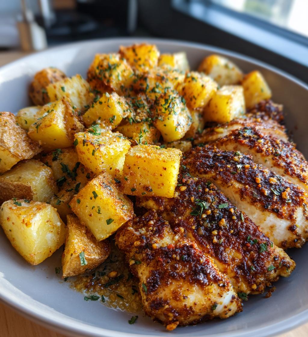 garlic parmesan chicken and potatoes - detail 1