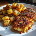 garlic parmesan chicken and potatoes