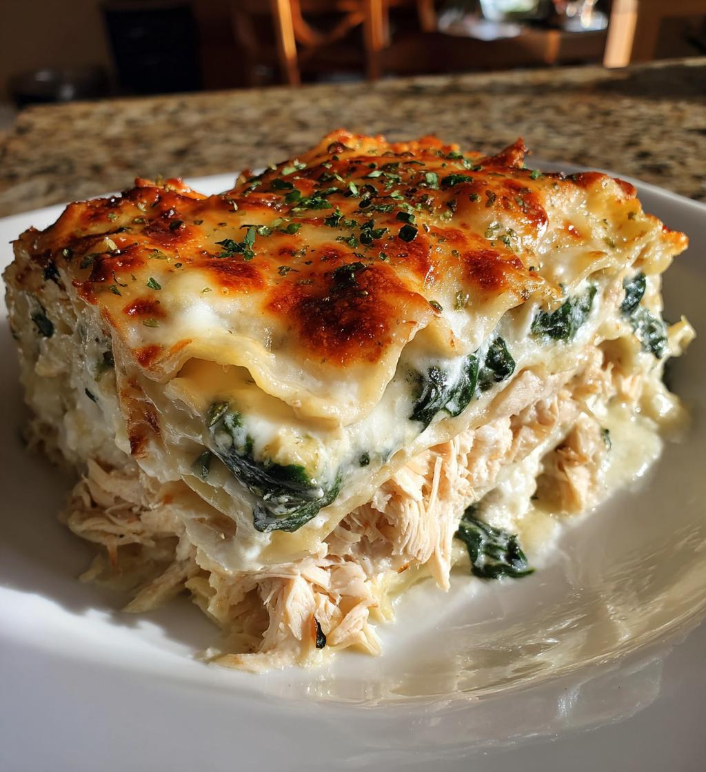 gluten free garlic chicken lasagna - detail 1