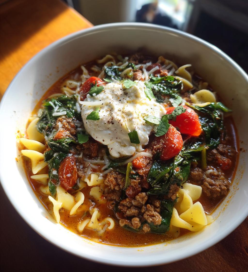 gluten free lasagna soup - detail 1