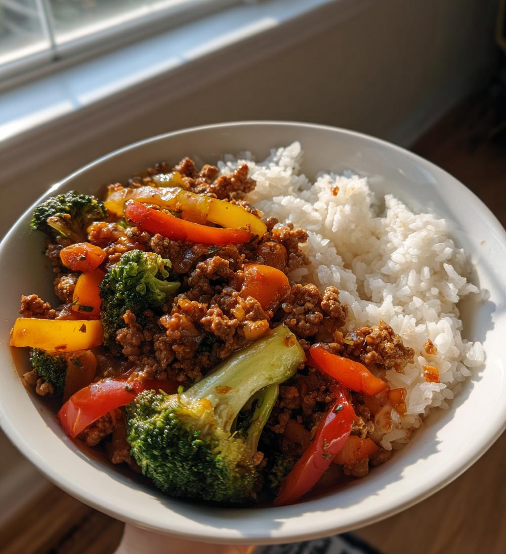 ground turkey teriyaki stir fry - detail 1