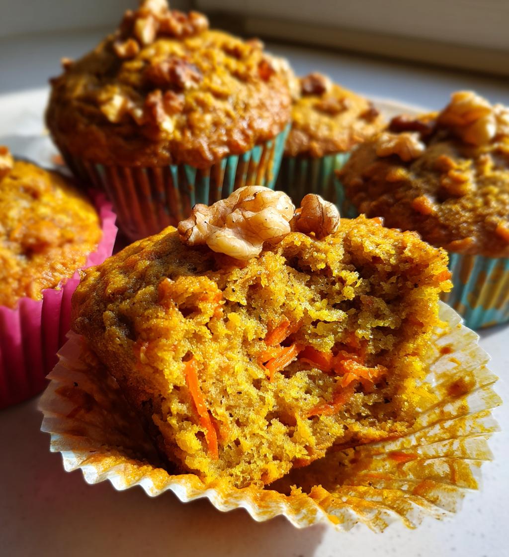 healthy carrot muffins - detail 1