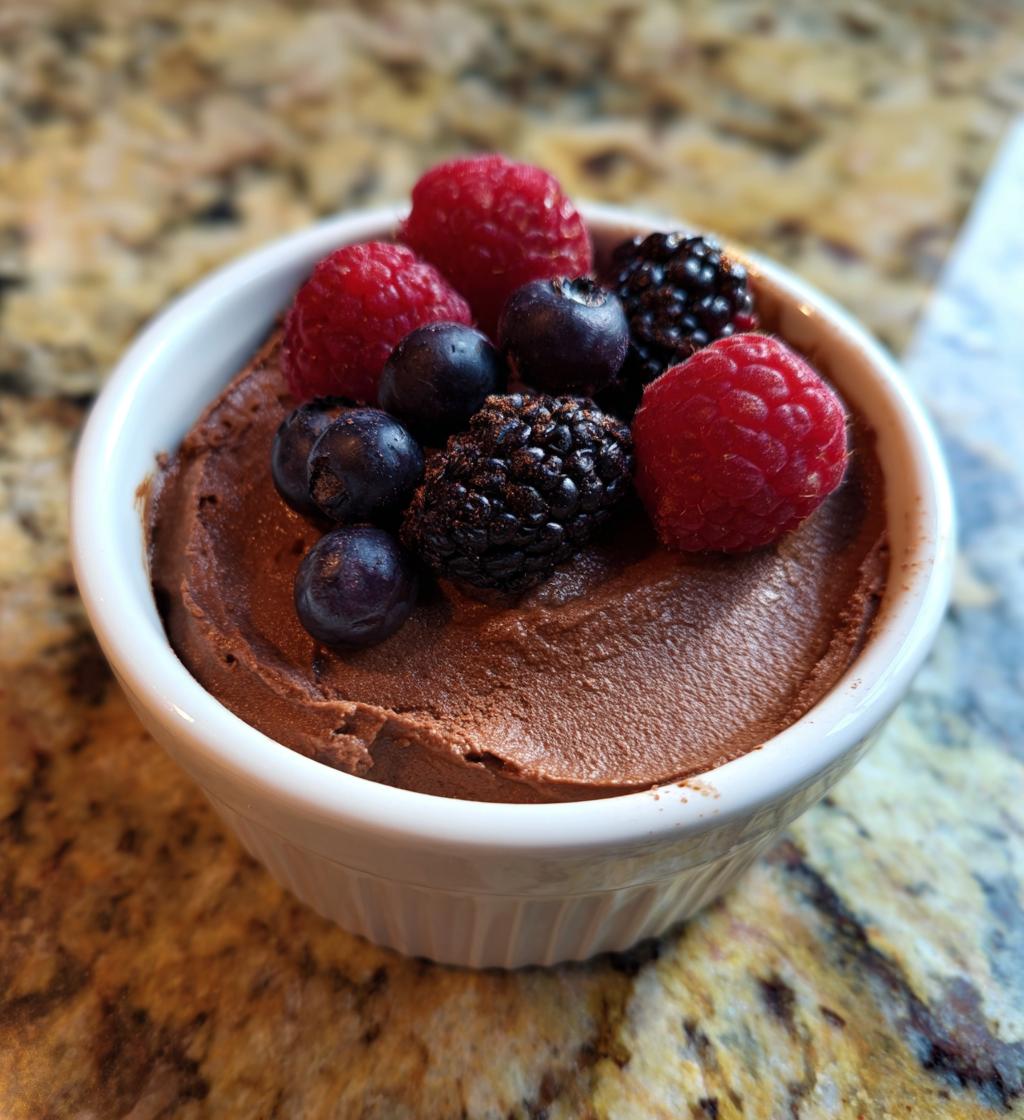 healthy chocolate mousse - detail 1
