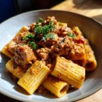 hearty creamy sausage rigatoni