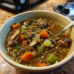 hearty vegan lentil mushroom stew