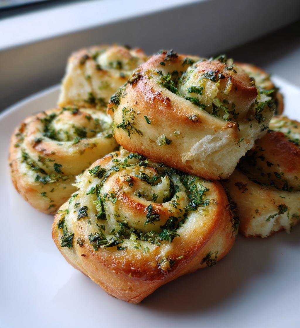 herb garlic swirl rolls - detail 1