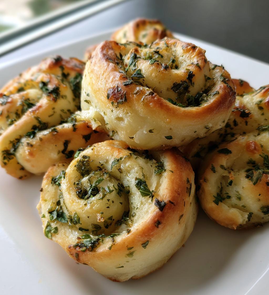 herb garlic swirl rolls