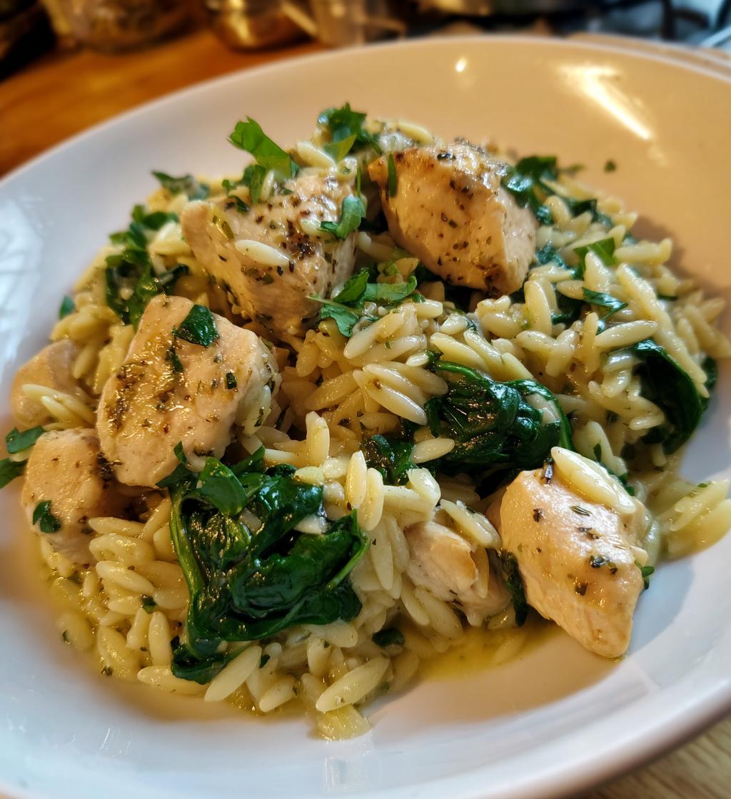 high protein chicken orzo - detail 1