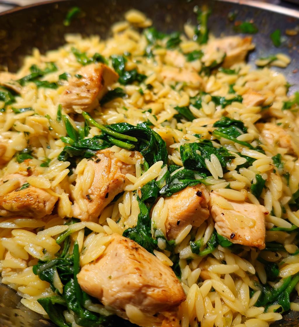 high protein chicken orzo