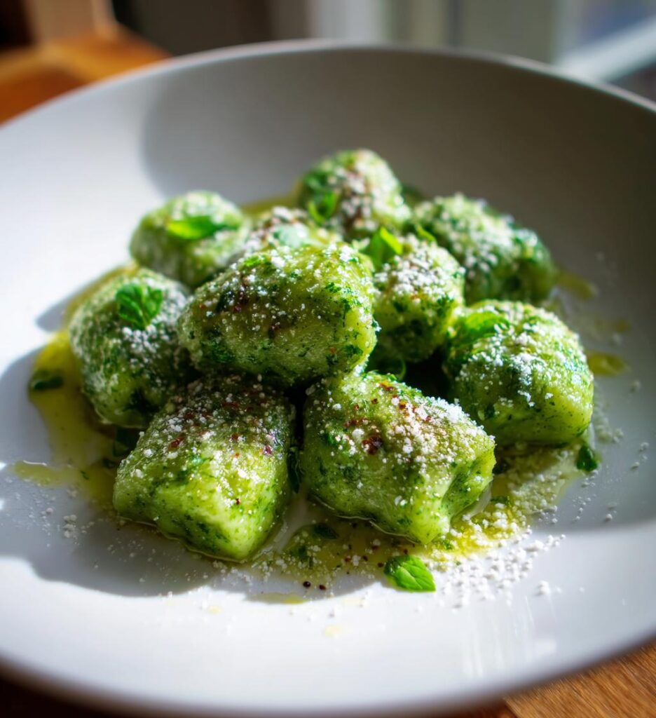 homemade spinach gnocchi