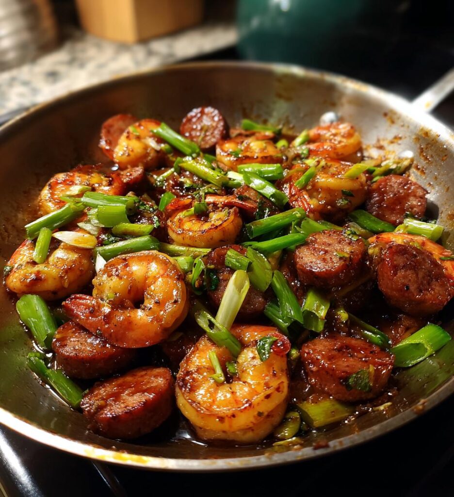 honey garlic shrimp sausage easy one pan dinner