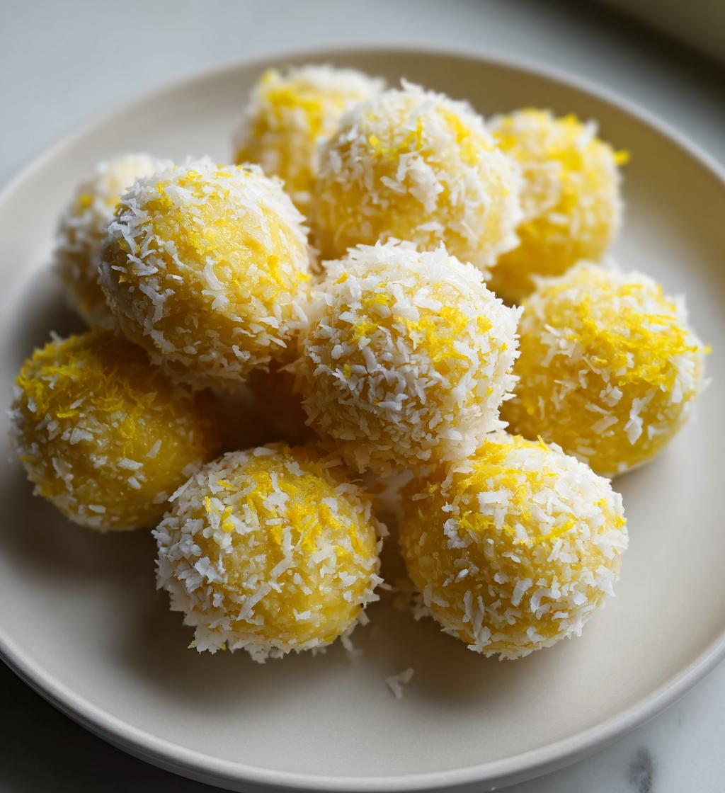 lemon coconut balls - detail 1