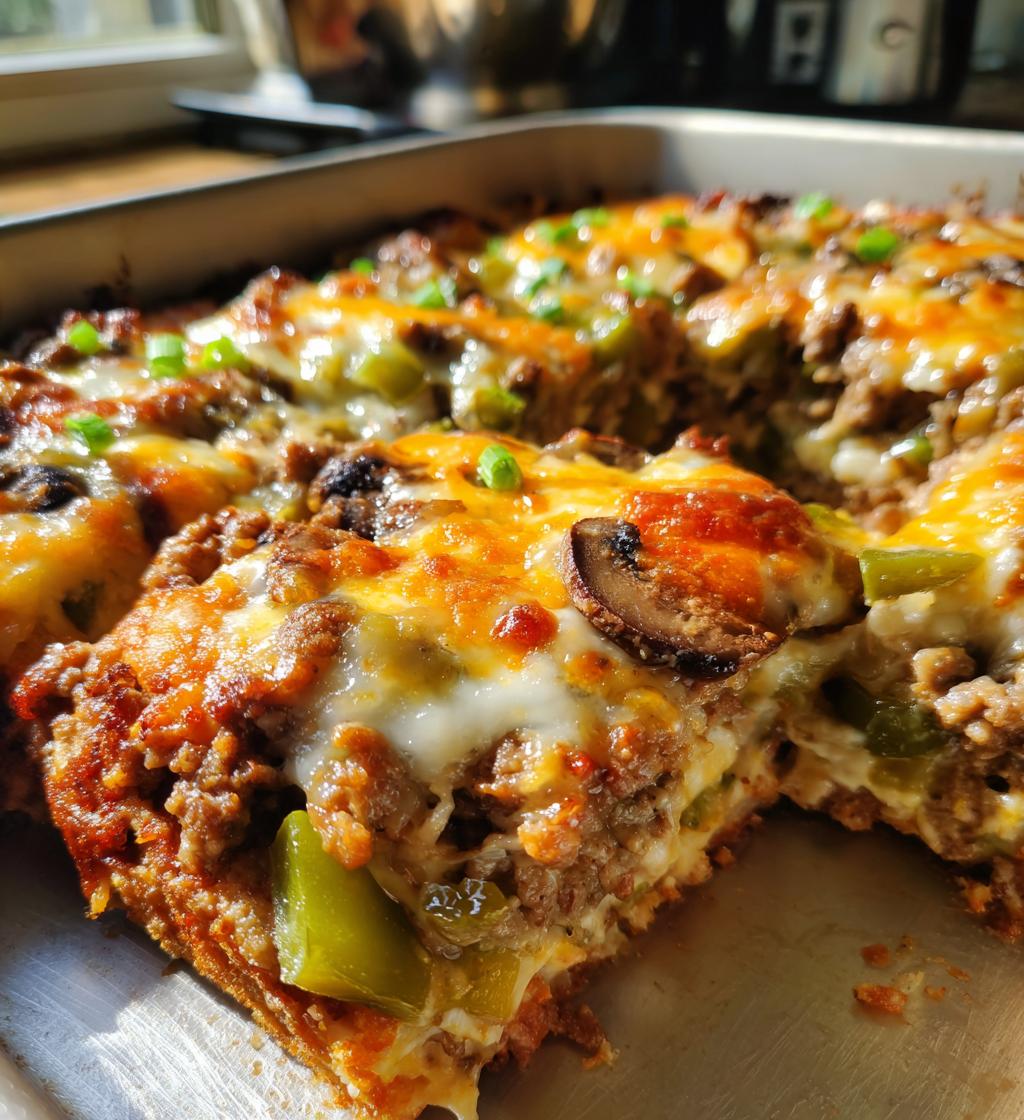 low carb philly cheesesteak casserole - detail 1