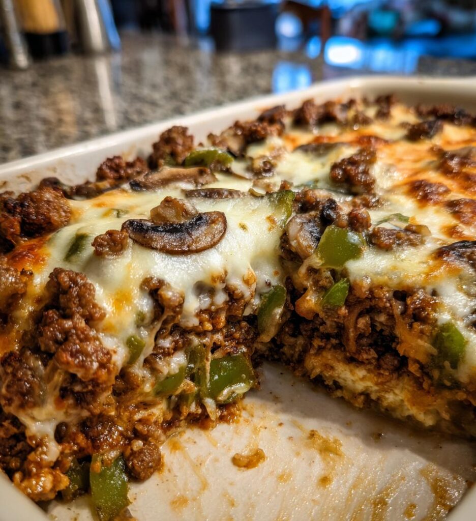 low carb philly cheesesteak casserole