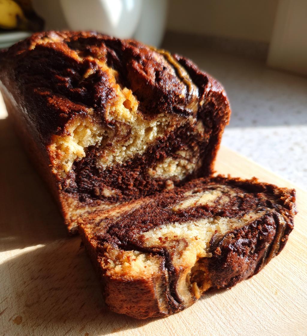 marbled banana bread vegan - detail 1