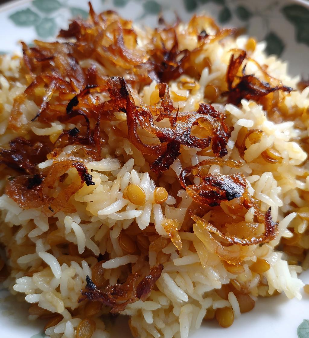 mujadara lentils rice - detail 1