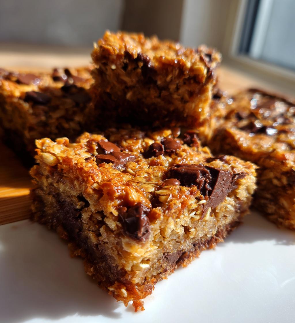 oatmeal chocolate chip bars - detail 1