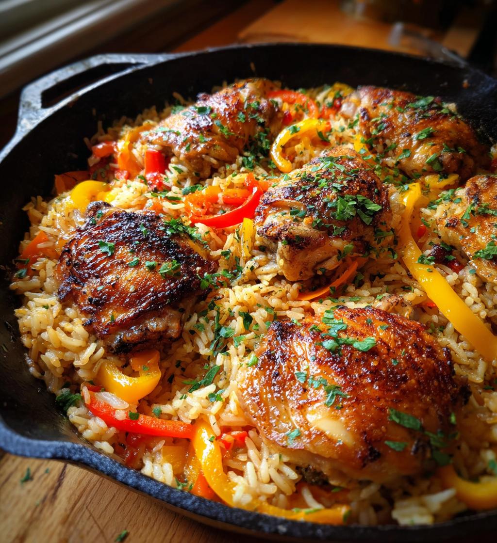 one pot chicken and rice - detail 1