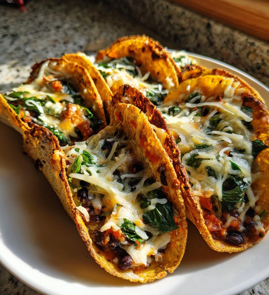 oven baked spinach tacos - detail 1