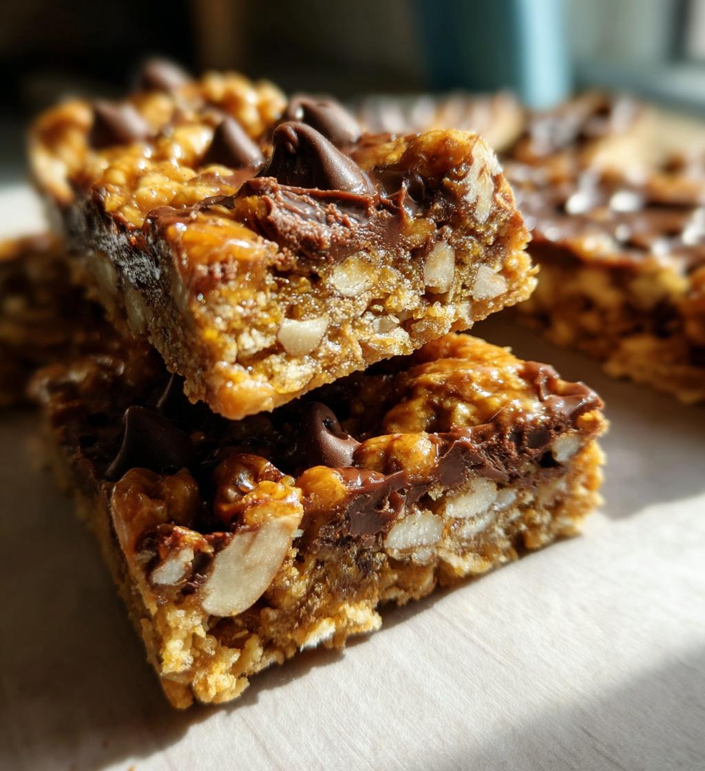 peanut butter crunch bars - detail 1