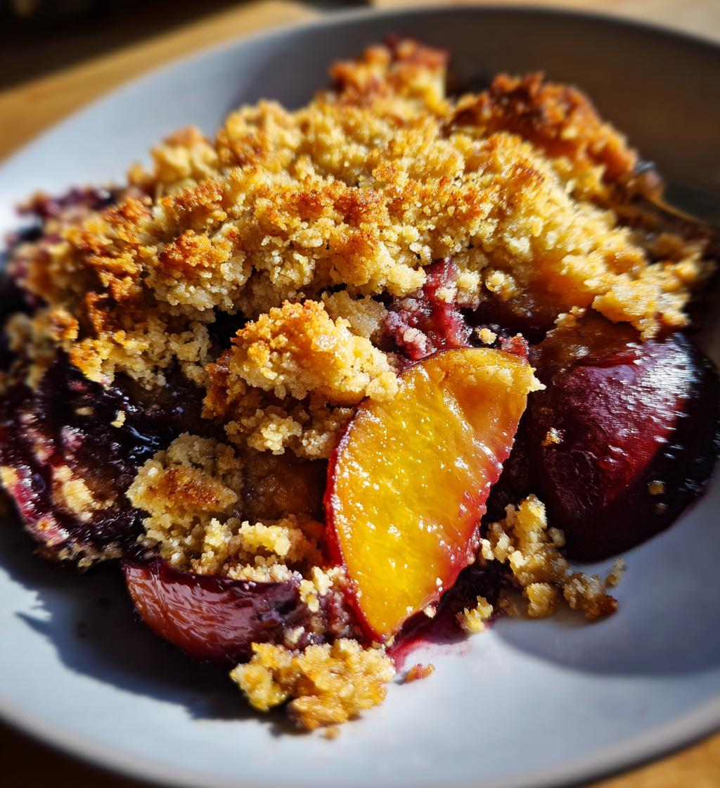 plum and apple crumble