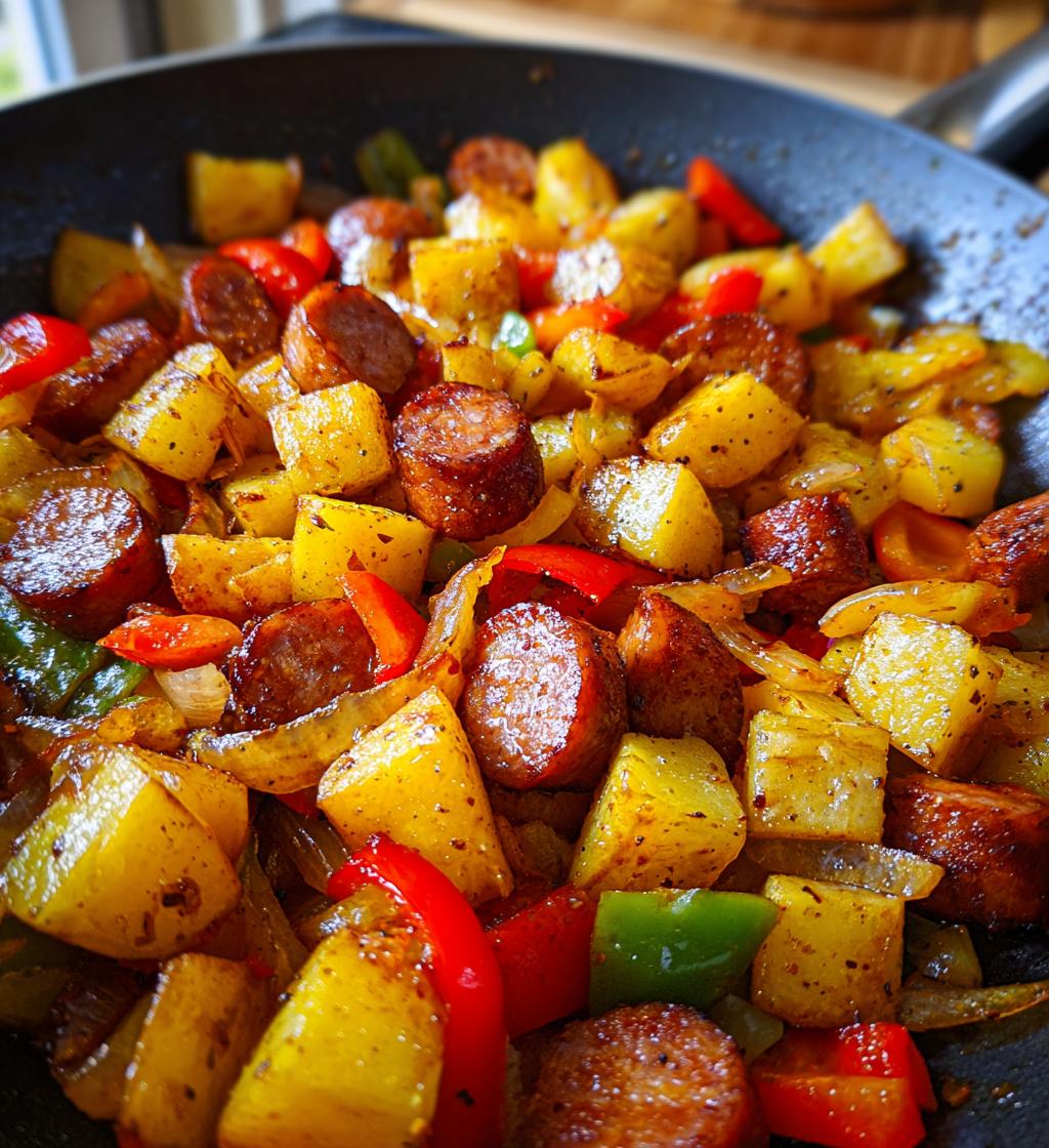 potatoes and sausage skillet - detail 1