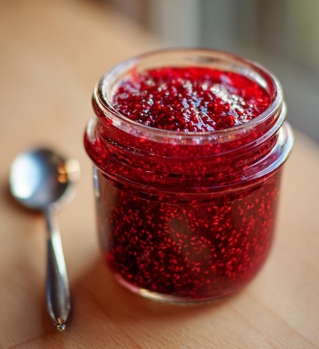 raspberry chia jam - detail 1