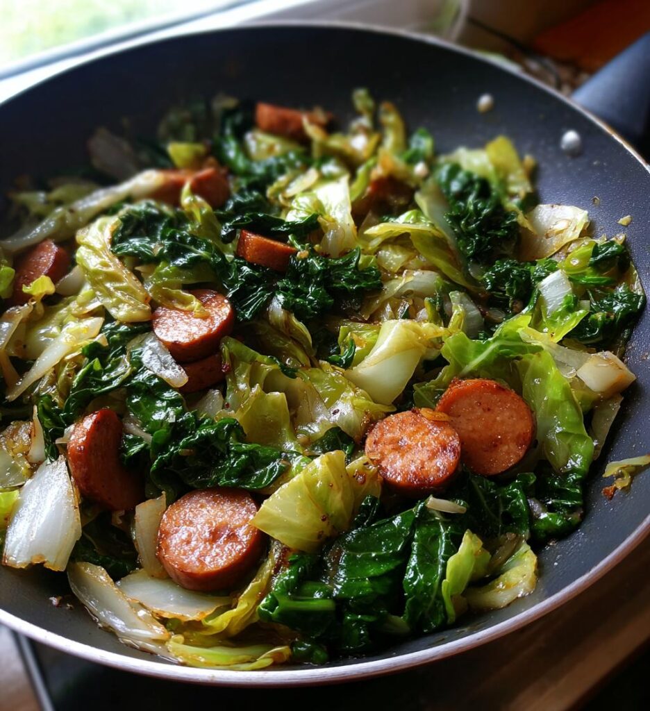 sausage and cabbage stir fry