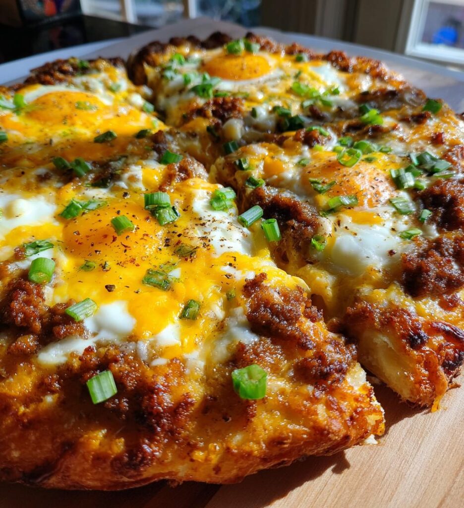 sausage breakfast pizza