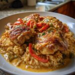 savory southern style smothered chicken and rice