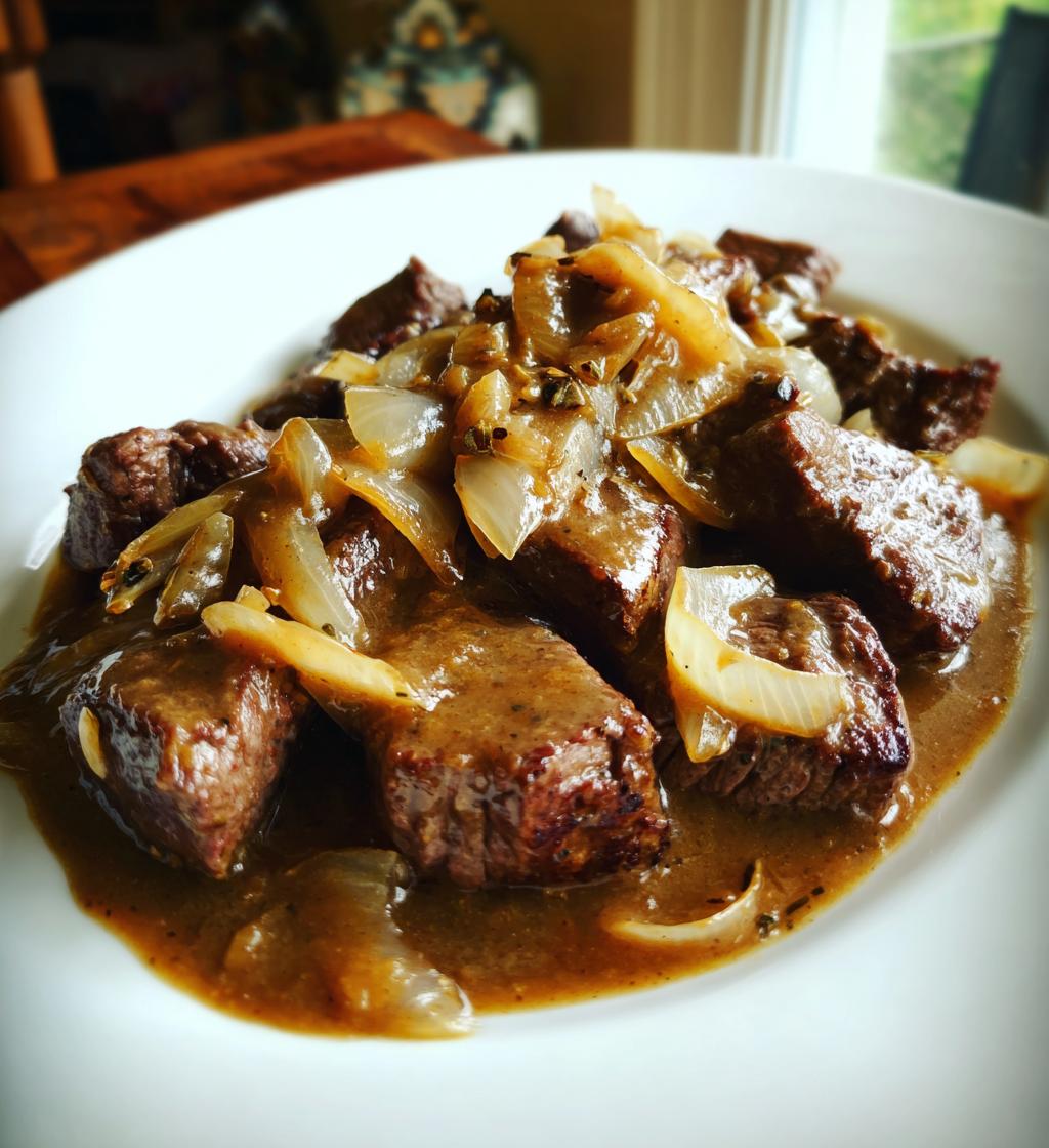 smothered cubed steak - detail 1